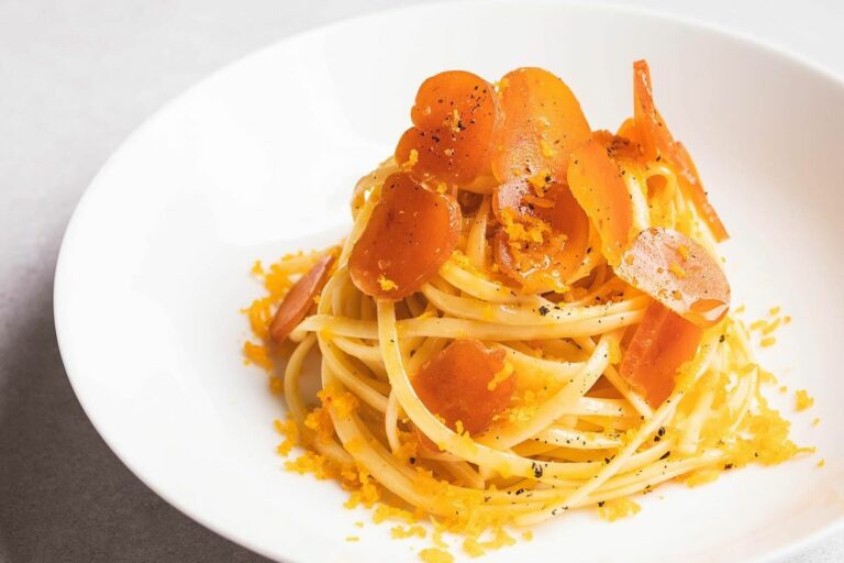 spaghettis à la boutargue persil ail