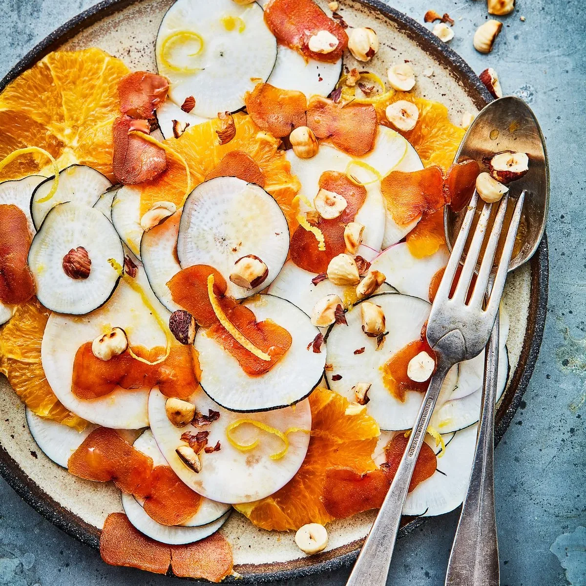 carpaccio radis noir boutargue